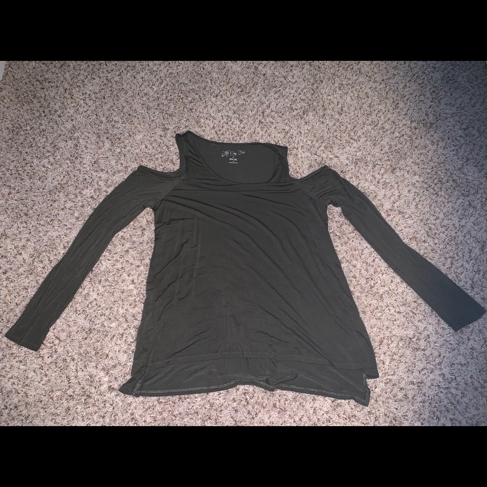 Army Green Shoulder less Long Sleeve